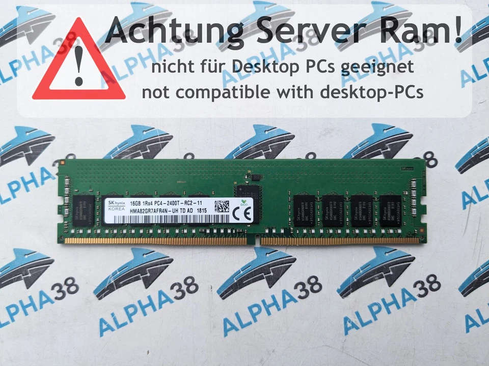 16 GB Rdimm ECC Reg DDR4-2400 PC4-2400T-RC2-11 Server RAM - Image 1 of 1