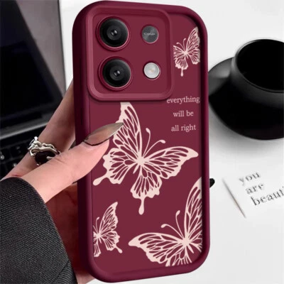 Case For Xiaomi Redmi Note 13 12 Pro 13T Poco M6 X6 Pro Silicone Butterfly Cover - Image 1 of 4