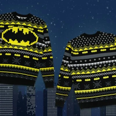  Suéter de vacaciones DC UNIVERSE BATMAN polar cuello redondo ¡¡NUEVO!! MERCANCÍA OFICIAL  Foto 1 de 4