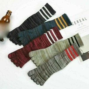 5 Paar Zehen Socken Herren Baumwolle Gestreift Lang Fünf Finger Gym Mediumsize - Bild 1 von 12
