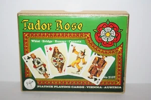 Vtg 1975 Tudor Rose Double Deck Playing Cards Piatnic Vienna Austria FREE SHIP - Picture 1 of 5
