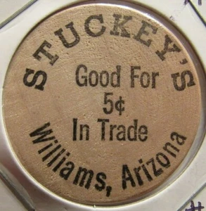 Vintage Stuckey's Williams, AZ Wooden Nickel - Token Arizona #1 - Bild 1 von 2