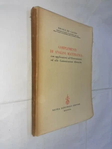 COMPLEMENTI DI ANALISI MATEMATICA - ERCOLE DE CASTRO - ZANICHELLI - 1961 - Picture 1 of 4