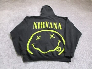 Nirvana Hoodie Jacket Mens No Size Black Yellow Band Music Kurt Cobain (23x27) - Picture 1 of 8