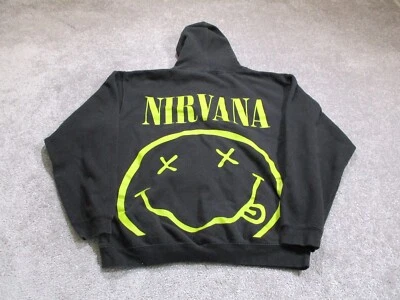 Chaqueta con Capucha Nirvana Para Hombre Sin Talla Negra Amarilla Banda Música Kurt Cobain (23x27) Foto 1 de 4