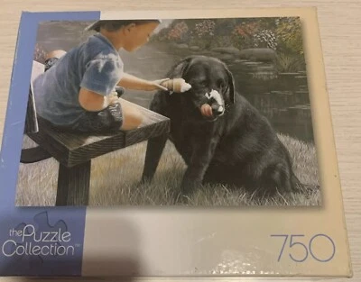 Kevin Daniels ICE CREAM FOR TWO 750 Piece Jigsaw Puzzle Best Friends Boy/Dog NEW - Image 1 of 4