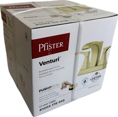 Pfister LF-048-VNBG Venturi 4" Centerset Bathroom Faucet Brushed Gold (New) - Image 1 of 4