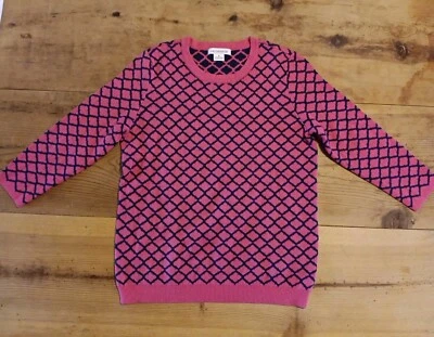 Suéter Pullover Liz Claiborne Mujer M Rosa Azul Geométrico Manga 3/4 Suave Foto 1 de 4