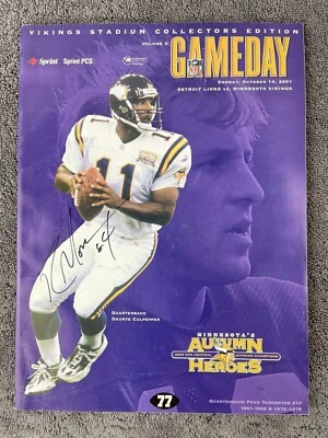 Randy Moss Autographed Program Oct. 14, 2001 Minnesota Vikings vs Detroit Lions - Image 1 of 4