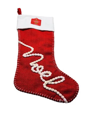 December Home Rojo/Blanco Tela Noel Medias Soporte 17 Pulgadas H Foto 1 de 4