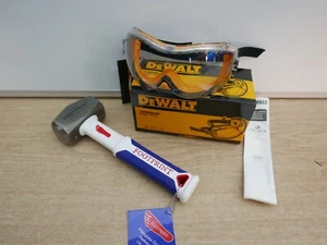 FOOTPRINT 2.5 LB FIBREGLASS LUMP HAMMER & DeWALT CONCEALER GOGGLES DPG82 11D - Picture 1 of 1