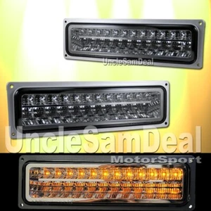 FOR CHEVY C/K TAHOE SUBURBAN SMOKE LENS LED CORNER SIGNAL LIGHTS DIRECT PLUG IN - Picture 1 of 2