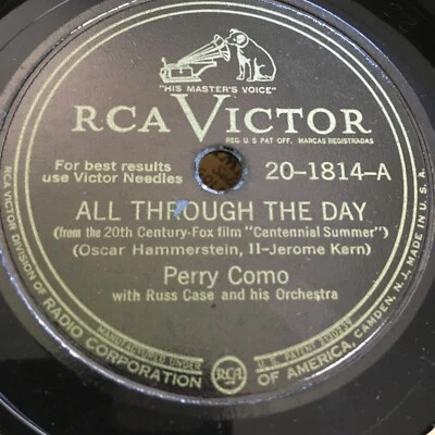 Perry Como ALL THROUGH THE DAY / PRISONER OF LOVE RCA Victor 20-1814 78 RPM - Image 1 of 2