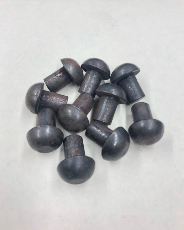 ACCURATE (25) 3/8 X 3/4 Round Head Solid Rivet Steel Blacksmith Antique 3/8" x 3/4" USA