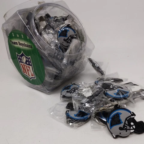(60) Carolina Panthers Keychains - Store Counter Container Lot New Cover