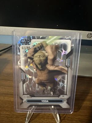 2023 Topps Star Wars High Tek Yoda #6 Web Refractor /99 - Image 1 of 2