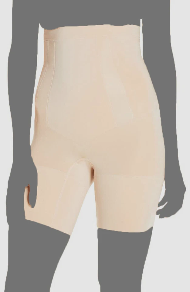 Spanx Oncore Soft Nude High Waisted Mid-thigh Shorts Size L 29802