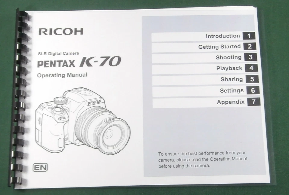 Pentax K-70 Operating Manual: 156 Pages & Protective Covers! - Image 1 of 1