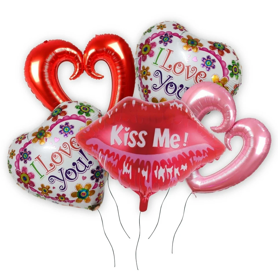Heart Shape Balloons Love Theme Hollow Heart Foil Balloons 18" Wedding DECOR UK - Image 1 of 1