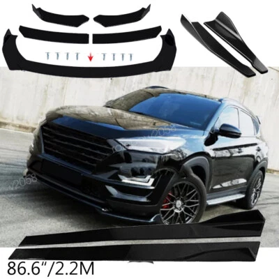For Hyundai Tucson Front Bumper Lip Splitter Spoiler 86.6" Side Skirts+Rear Lip Foto 1 de 4