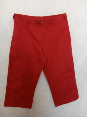 BHS Casual Essential Ladies Elasticated Waist Cropped Pants size 16 RED - Image 1 of 3