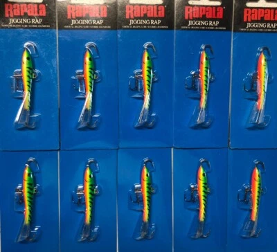 10 señuelos de pesca Rapala Jigging Rap W7 GT Glow Tiger 2,75 Foto 1 de 2