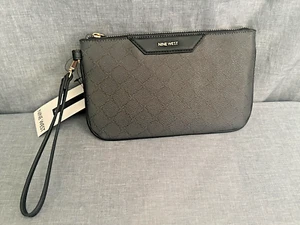 nine west wrist strap purse gray & black 5.5"x9" NWT - Picture 1 of 10