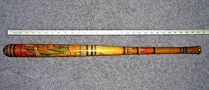 *REDUCED* Vtg 31.5" Hand-Carved & Painted Wood Baseball Bat Mexico/Aztec/Pinata - Picture 1 of 11