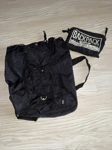 VTG The Gap Black 100%Nylon Backpack Bag Back&Front Pocket Fitted Pouch RN 54023 - Picture 1 of 10