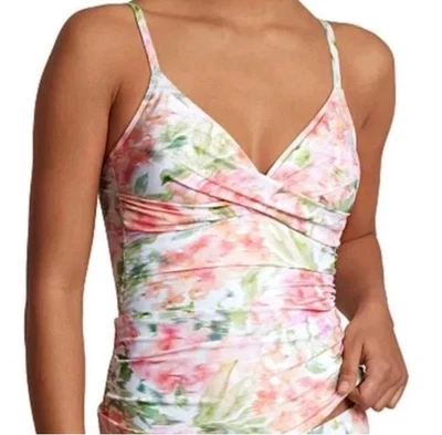Regata Lauren Ralph Lauren Apenas Feminina Tamanho 14 Rosa Verde Floral Nova Com Etiqueta - Imagem 1 de 4