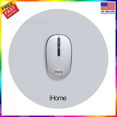 Wireless Mouse with receiver USB Mouse Pad Bundle Gray Computer Laptop iHome - Image 1 of 2