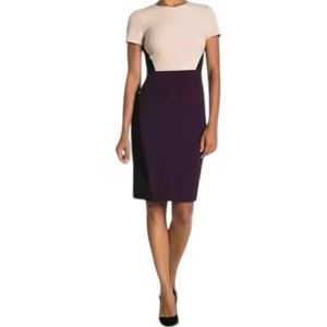 VINCE CAMUTO Etuikleid Bị-Stretch Color-Block Größe 4 NEU mit Etikett - Bild 1 von 10