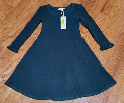 Gb 女孩毛衣连衣裙猎人绿色长袖新款女孩 5T — 第 1/4 张图片