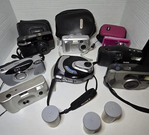 Lote de 7 cámaras y 1 caja de cámara de video DCR-DVD7, estuches, correas para muñeca 3 rollos de película - Imagen 1 de 21