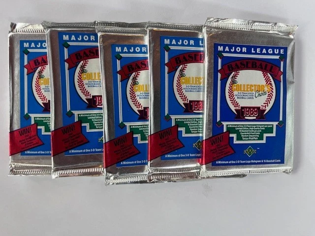Paquete de láminas Upper Deck Baseball Low Series 1989 sellado X5 Foto 1 de 1