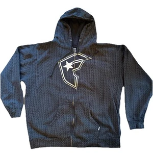 Famous Stars and Straps Hoodie Mens XXL Black All Over Print Sweatshirt Y2K - Picture 1 of 9