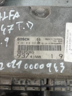 Centralina motore 0281010332 Alfa Romeo 147 1.9 Jtd 2000-2010 Da Scodificare - Immagine 1 di 2