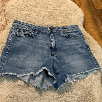 Joes Jeans Size 29 Denim Shorts Raw Hem Medium Blue Light Distressed Womens - Image 1 of 4