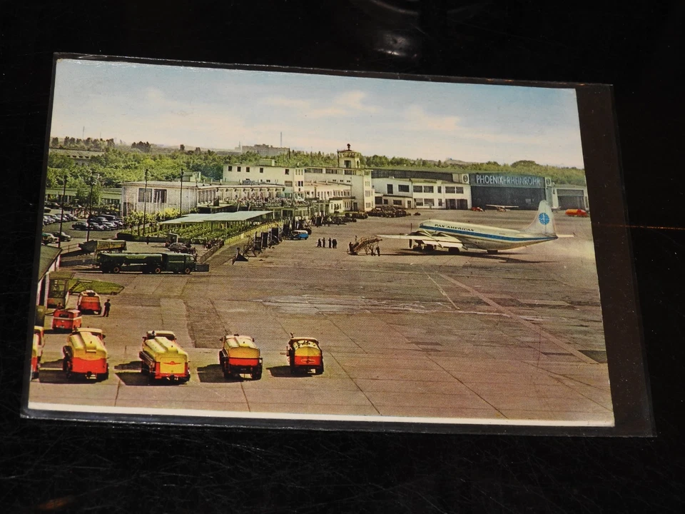 Vintage Airport  Dusseldorf  Germany  postcard Posted 1961 - Image 1 of 1