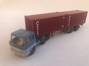 Wiking Maßstab 1:87 HO Hanomag Henschel Auflieger + 20’ CTI Container sehr guter Zustand - Bild 1 von 17