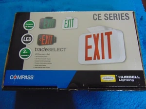 COMPASS CE SERIES LED EMERGENCY EXIT SIGN FROM HUBBELL LIGHTING. - Picture 1 of 4