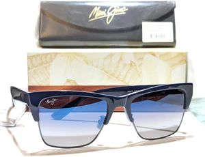 NEW Maui Jim Perico Navy Gunmetal Polarized Blue Silver Mirror Sunglass MJ853-03 - Picture 1 of 9