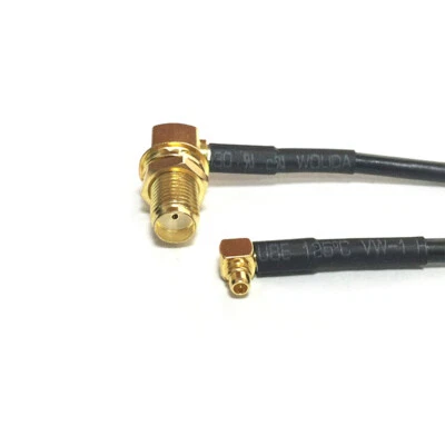 SMA female jack RA to MMCX male RF Jumper pigtail cable RG174 adapter 20CM 8"  - Image 1 of 4