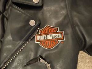 Vintage Youth Leather Jacket Harley Davidson Motorcycles - Picture 1 of 5