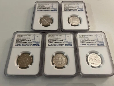 2017-S 225TH ANNIV. NATIONAL PARK QUARTER SET E.R. NGC SP70 E.F. "BLUE LABEL" - Image 1 of 4