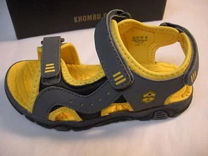 KHOMBU DE NIÑO *AUSTIN* SANDALIAS DE COLOR ~ GRIS / AMARILLO / NEGRO TAMAÑO 11 M - Imagen 1 de 6