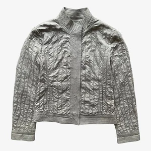 Vintage Y2K Women's Armani Collezioni Textured Check Grey Jacket, Retro 90s - Picture 1 of 4