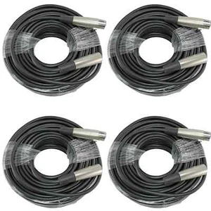 Lotto 4 Prolunga Microfono 50'Ft Schermato 3 Pin XLR-Maschio a Femmina Cavo Audio - Foto 1 di 1