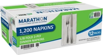 Marathon - Embossed Dinner Napkins, 1/8 Fold - 1,200 Napkins - Image 1 of 4