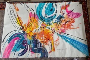 ORIGINAL FRENCH DAM DAVIDO ACRYLIC ON CANVAS SIGNED UNFRAMED LARGE Auth Cert - Picture 1 of 15
